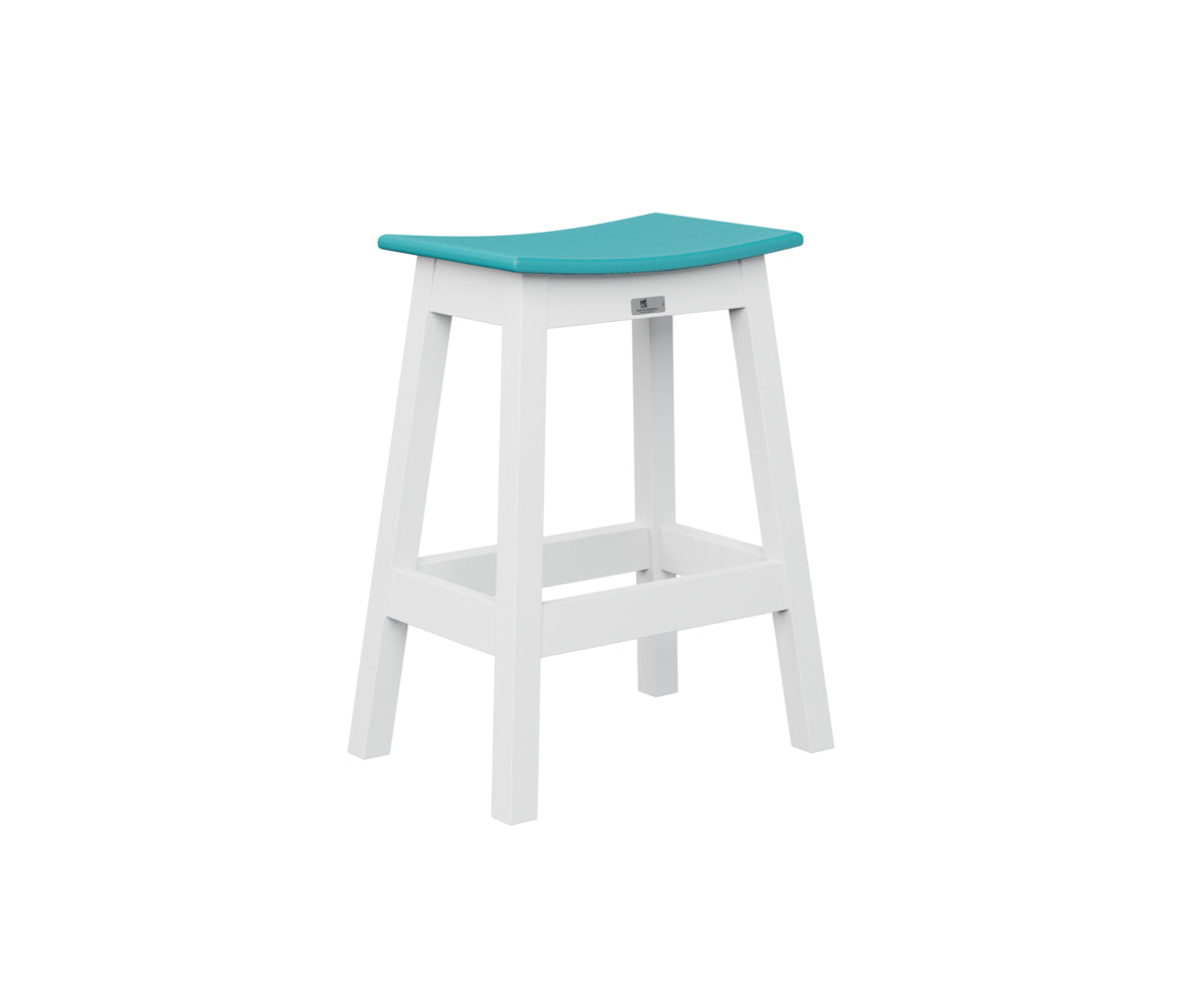 Berlin Gardens Poly Outdoor Saddle Counter Stool