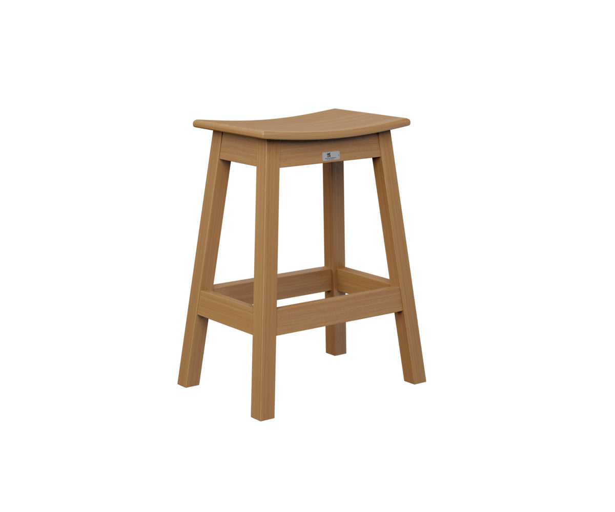 Berlin Gardens Poly Outdoor Saddle Counter Stool