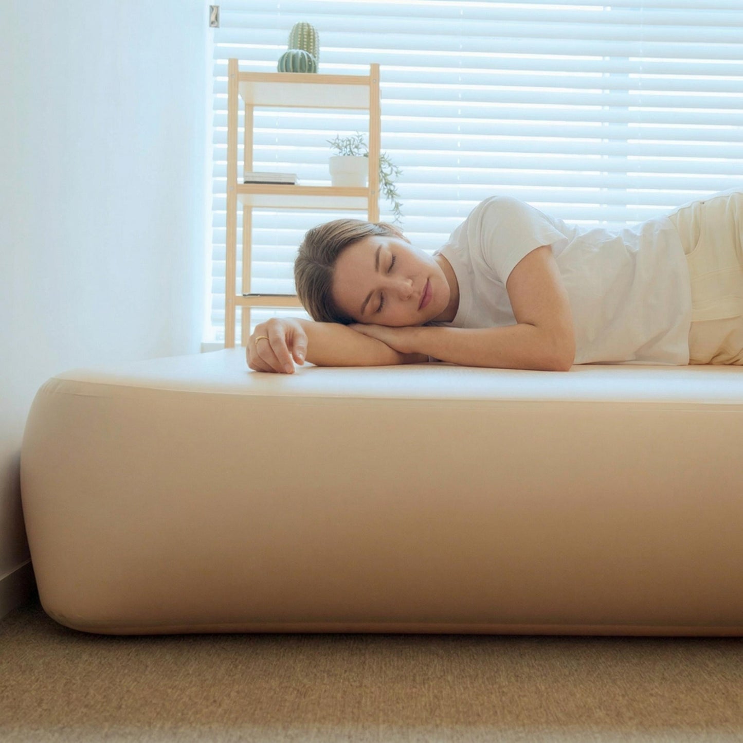 Coody Coreo Air Mattress King (180 × 200 × 35 cm) – Structured Air Block Inflatable Bed, Compact Pack Design