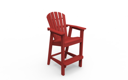 Seaside Casual Poly Adirondack Shellback Bar Chair