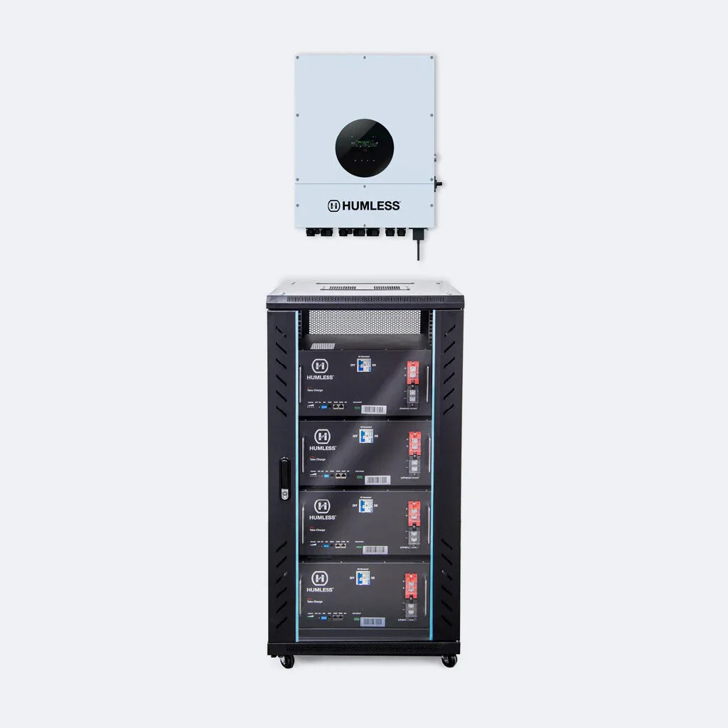 Humless IP65 Rack-mountable Batteries w/ 6kW Universal Inverter