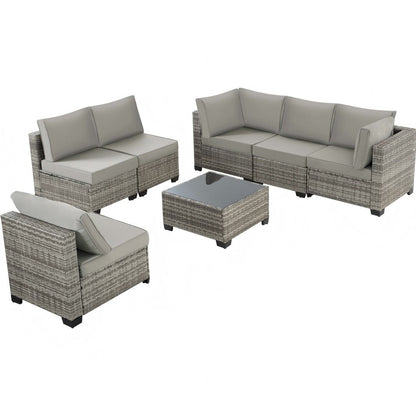 Ainfox  7PCS Patio Sofa Set For Indoor And Outdoor