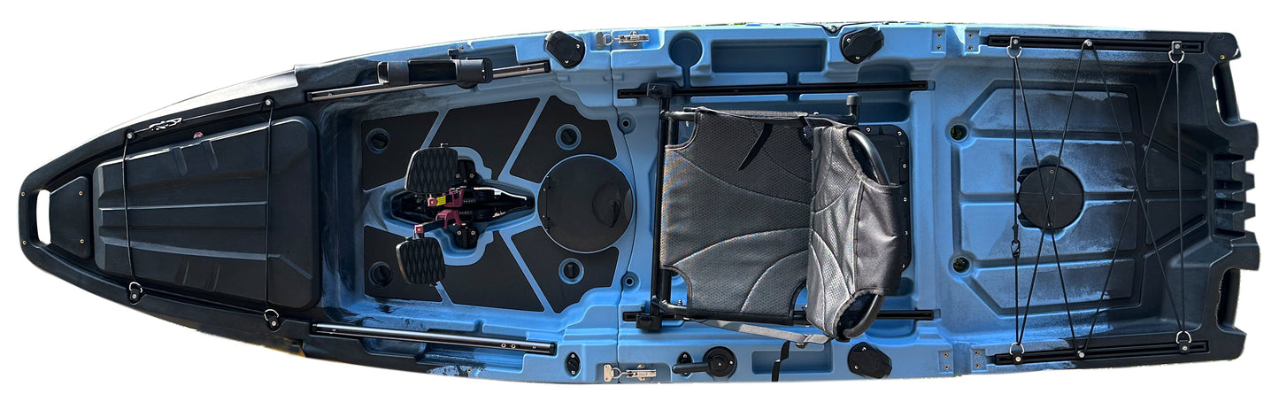 Reel Yaks 10ft Recon Modular Fin Drive Pedal Fishing Kayak | 430lbs Capacity | 2 Piece