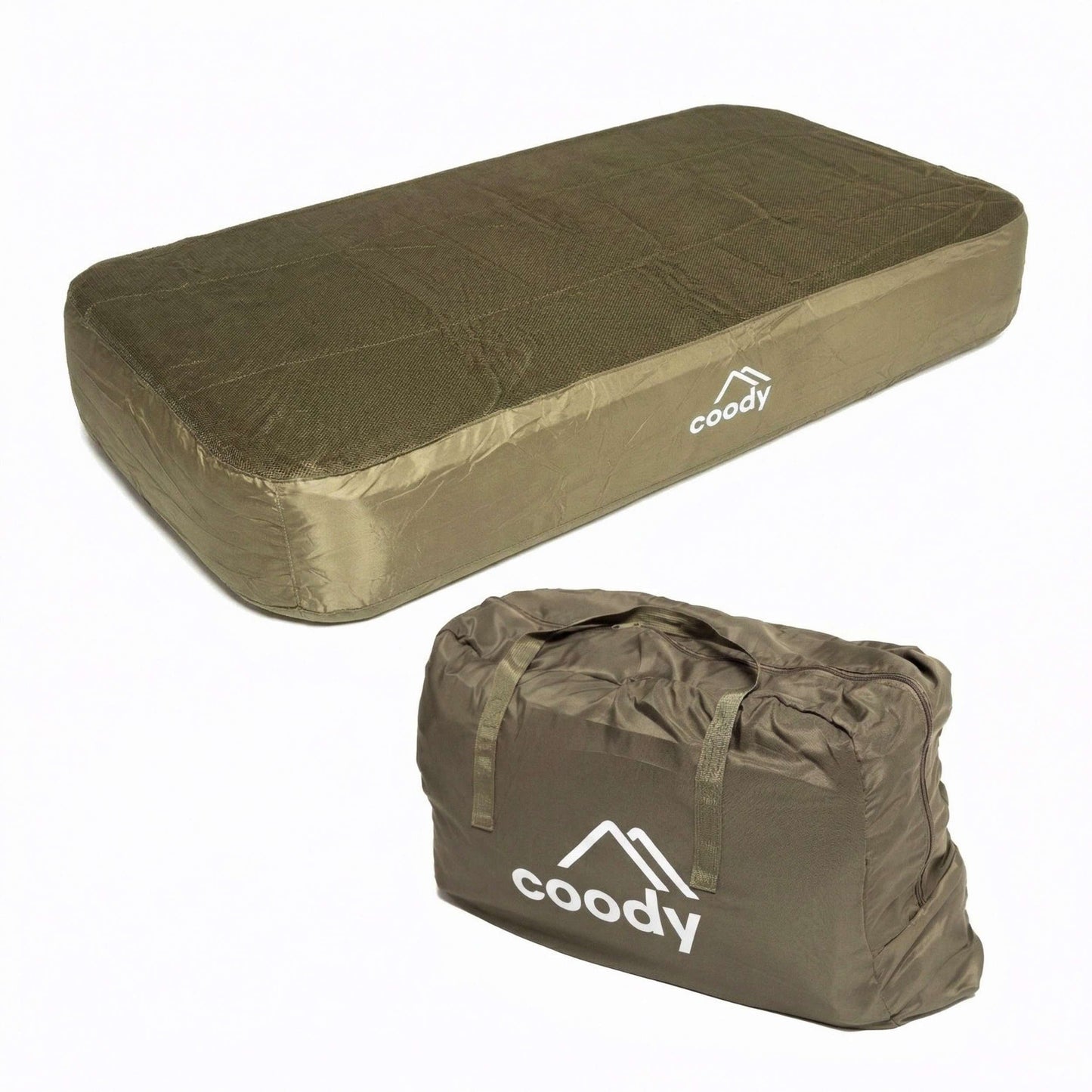 Coody Air Mattress Green Twin XL (197×91×35 cm) – Premium Air Bed with Built-in Pump
