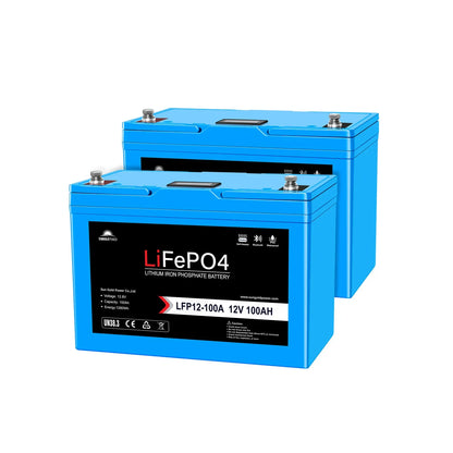 SunGoldPower 12V 100AH LiFePO4 Deep Cycle Lithium Battery / Bluetooth /Self-heating / IP65