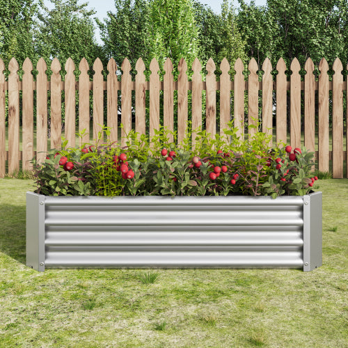 PolyTEAK Rectangular Metal Raised Garden Bed for Flowers, Vegetables, and Herbs