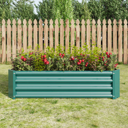 PolyTEAK Rectangular Metal Raised Garden Bed for Flowers, Vegetables, and Herbs
