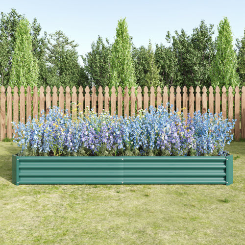 PolyTEAK Rectangular Metal Raised Garden Bed for Flowers, Vegetables, and Herbs