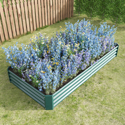 PolyTEAK Rectangular Metal Raised Garden Bed for Flowers, Vegetables, and Herbs