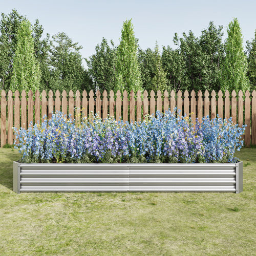 PolyTEAK Rectangular Metal Raised Garden Bed for Flowers, Vegetables, and Herbs