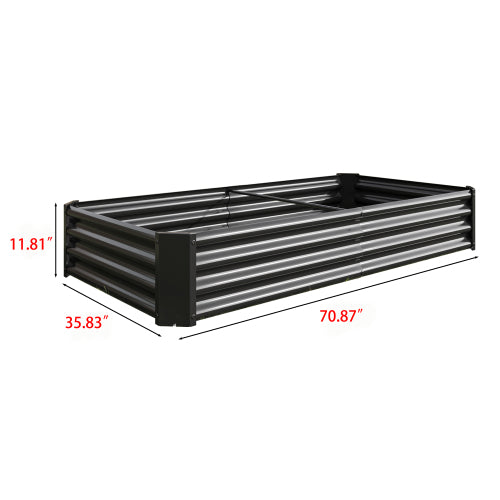 PolyTEAK Rectangular Metal Raised Garden Bed for Flowers, Vegetables, and Herbs