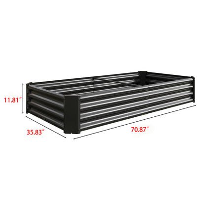 PolyTEAK Rectangular Metal Raised Garden Bed for Flowers, Vegetables, and Herbs