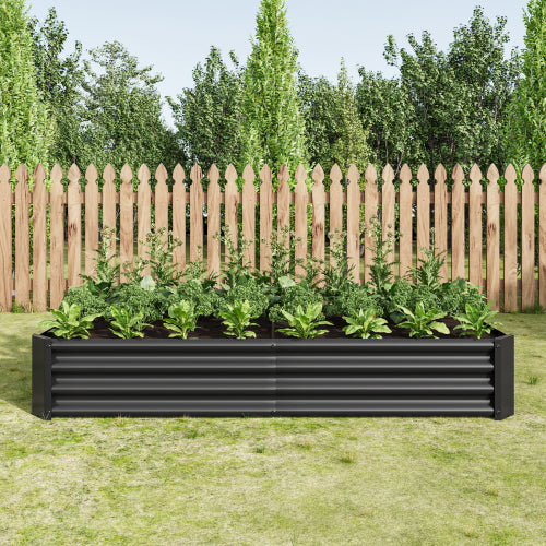 PolyTEAK Rectangular Metal Raised Garden Bed for Flowers, Vegetables, and Herbs