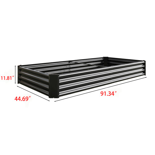 PolyTEAK Rectangular Metal Raised Garden Bed for Flowers, Vegetables, and Herbs