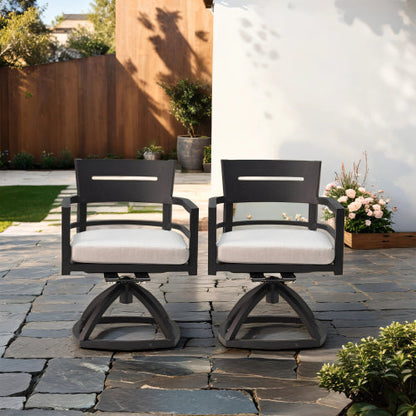 PolyTEAK Aluminum Outdoor Patio Swivel Rockers with Plush Cushions (Set of 2)