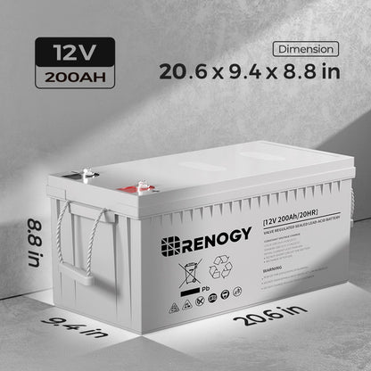 Renogy Deep Cycle AGM Battery 12 Volt 200Ah