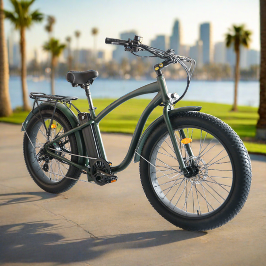Coastal Cruiser Fat Tire Step Over 26x4 - 52v Beach Cruiser Electric Bike