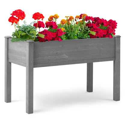 PolyTEAK Durable Raised Wooden Garden Bed with Legs for Fruits, Fruits, Vegetables, & Herbs