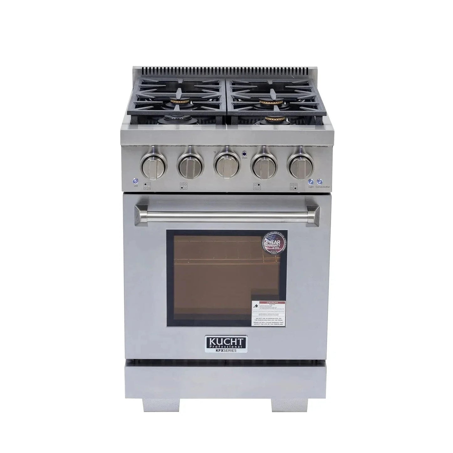 Kucht Professional 24" Liquid Propane Range Stainless Steel, True Simmer Burners, KFX2400X/LP-S