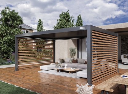 FlexPatio Wood-Grain Slat Walls