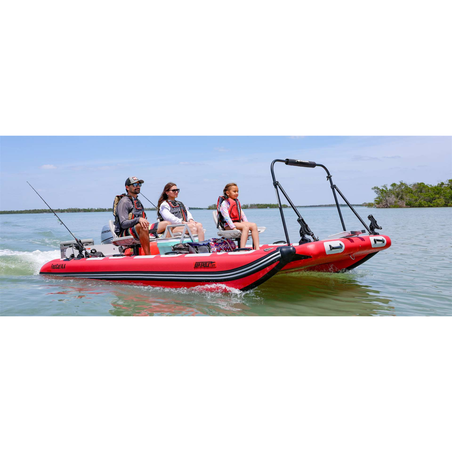Sea Eagle FastCat14 Catamaran Pontoon Swivel Seat Canopy Package