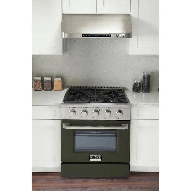 Kucht 30" Propane Range, Stainless Steel, Olive Green Oven Door, KNG301/LP-OG