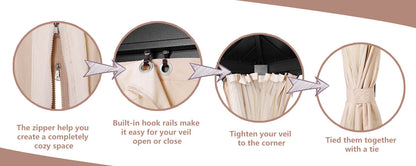 Ainfox 12x16Ft Patio Gazebo Outdoor Canopy with Mosquito with 2200lbs weight capacity of snow