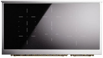 ILVE Nostalgie II 48 " Electric Range, Stainless Steel, Brass Trim UPI486QNMPSSG