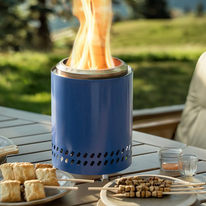 PolyTEAK Stainless Portable Smokeless Tabletop Fire Pit for Outdoor Patio, Backyard Camping, and Bonfire