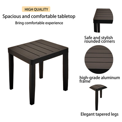 PolyTEAK 3-Piece Modern Patio Chaise Lounge Set with Plush Cushions, and Adjustable Backrests with Table