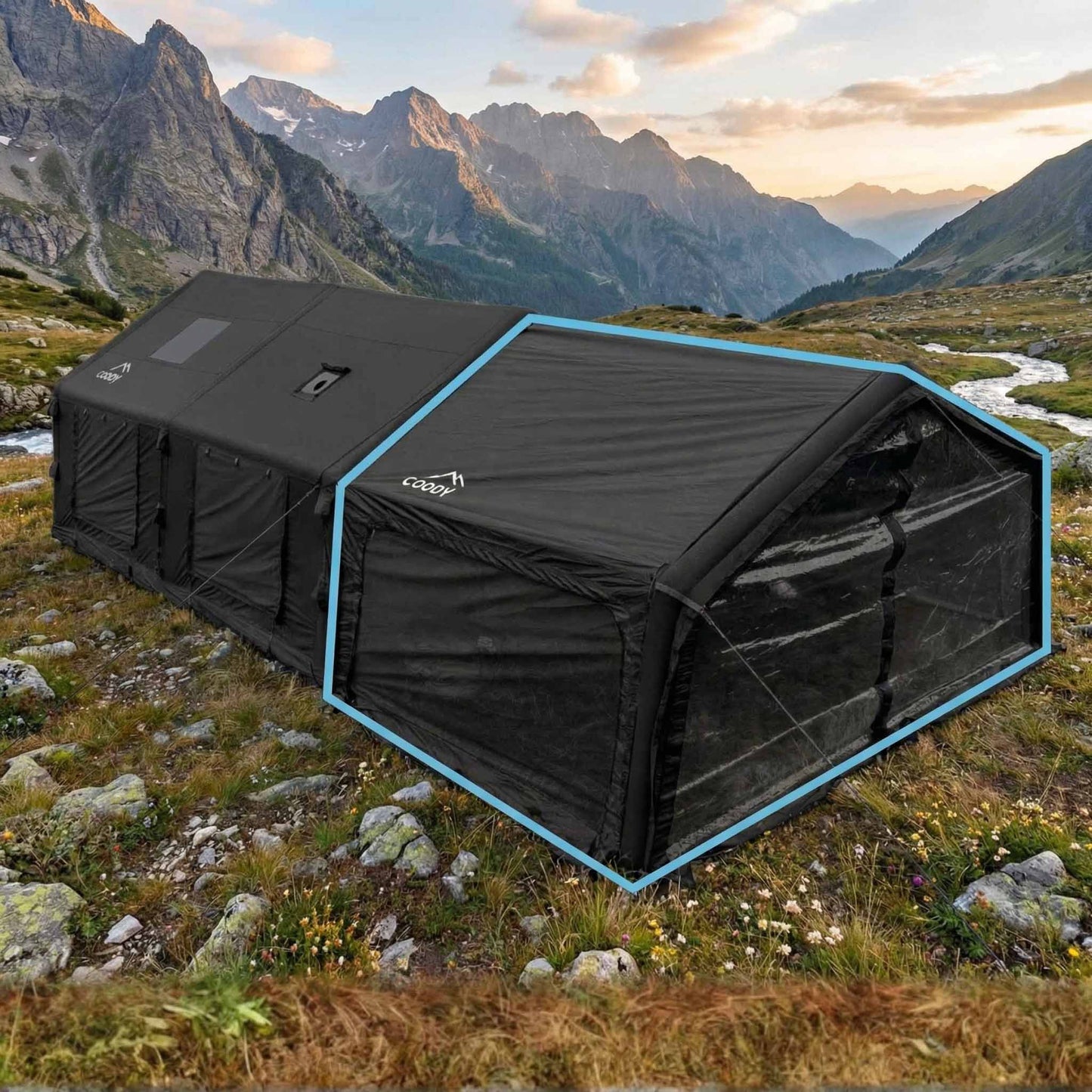 Coody AirTarp Black - Inflatable Canopy for Tent 17.2, 13.6, Hub, 10.0