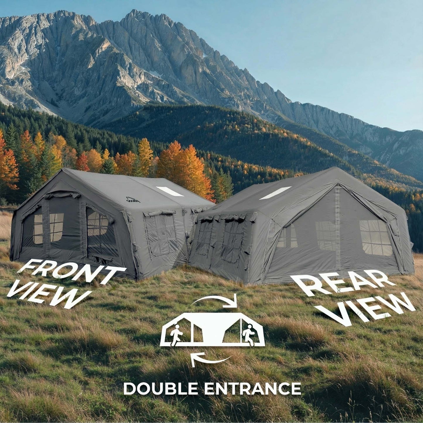 Coody Familia AirTent 17.2 Gray Inflatable Tent House for Camping (2-10 Person)