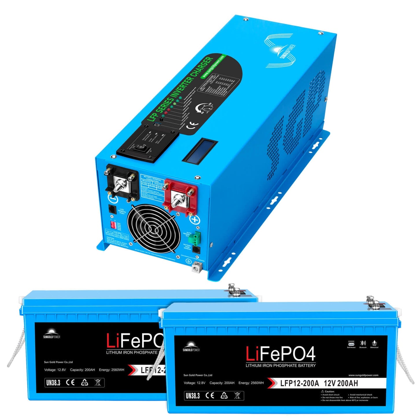 SunGoldPower 2000W/ 3000W/ 4000W DC 12V Pure Sine Wave Inverter With Charger