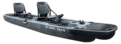 Reel Yaks 14ft Raider Tandem & Solo Modular Propeller Drive Pedal Fishing Kayak | 530lbs Capacity | 3 Piece