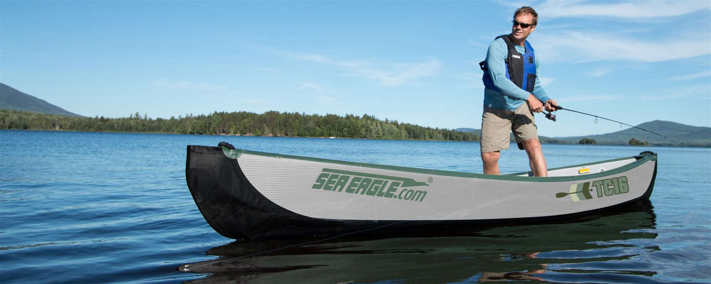 Sea Eagle Travel Canoe 16 Wood/Web Seats 2 Person Start Up Package