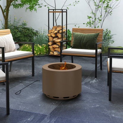PolyTEAK Portable Stainless Smokeless Fire Pit with Poker for Campfire, Backyard Picnic, and Camping
