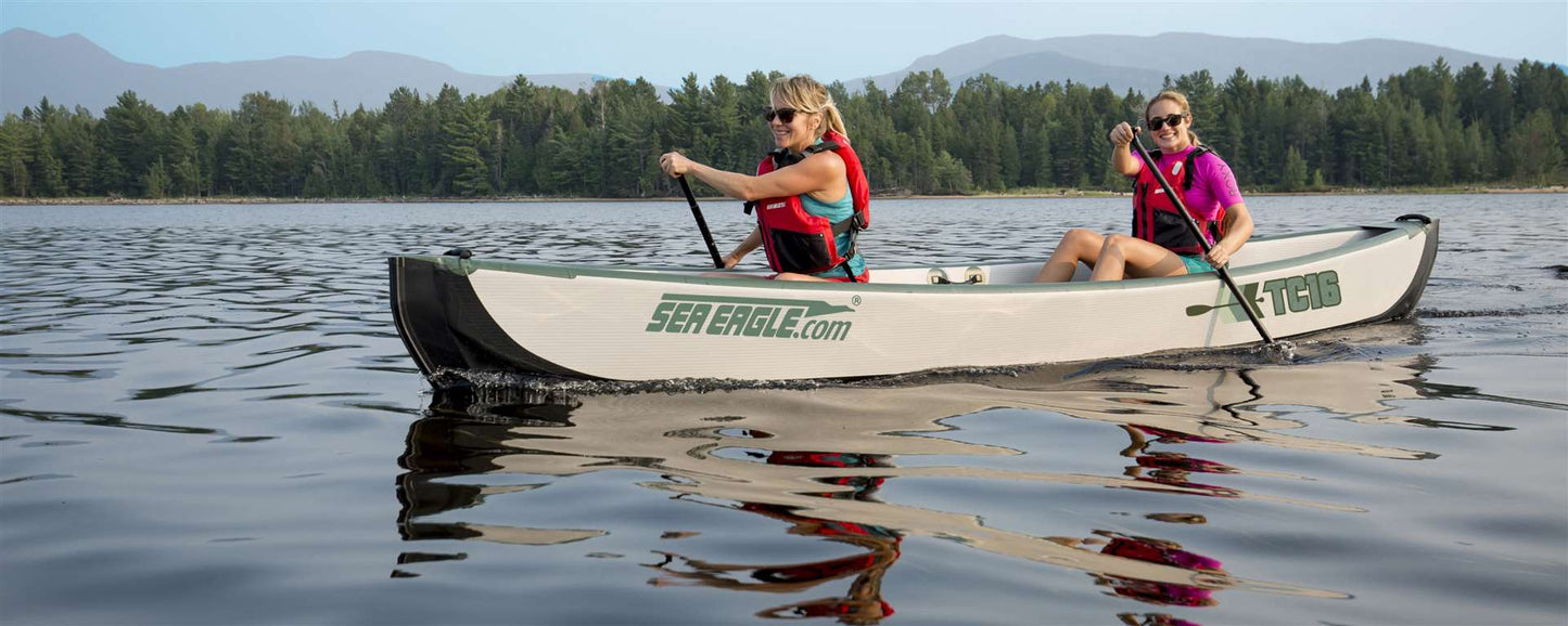 Sea Eagle Travel Canoe 16 Wood/Web Seats 2 Person Start Up Package