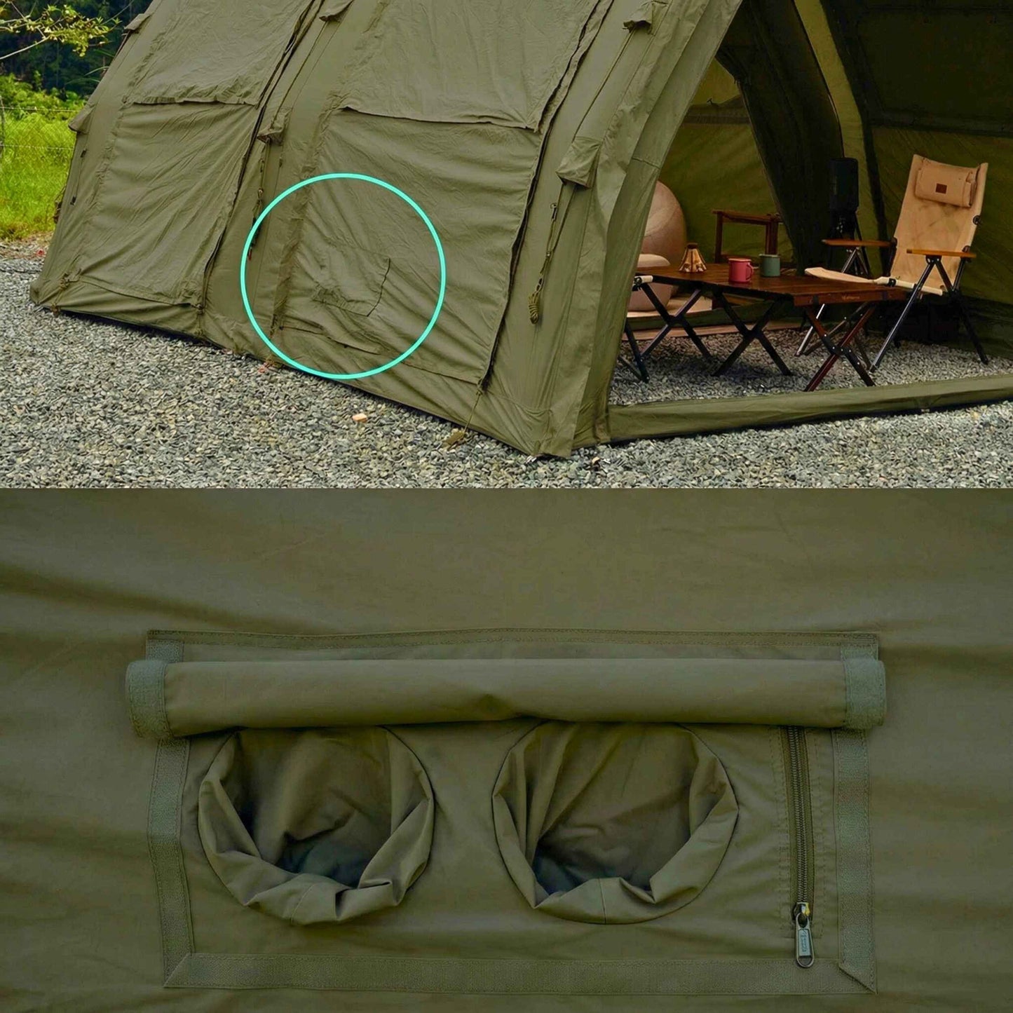 Coody Familia Pro AirTent 17.2 Forest Green Inflatable Tent for Camping (2-10 Person)