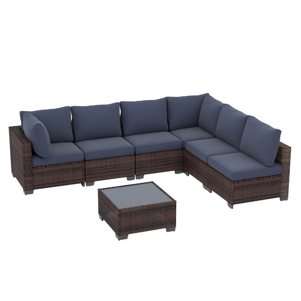 Ainfox  7PCS Patio Sofa Set For Indoor And Outdoor