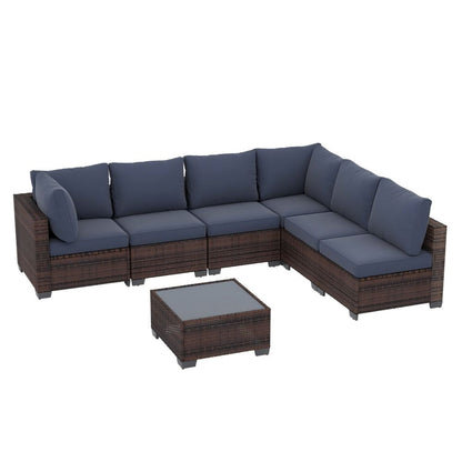 Ainfox  7PCS Patio Sofa Set For Indoor And Outdoor