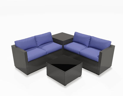 Ainfox 4 Piece Patio Sofa  Outdoor Patio Wicker Furniture Set