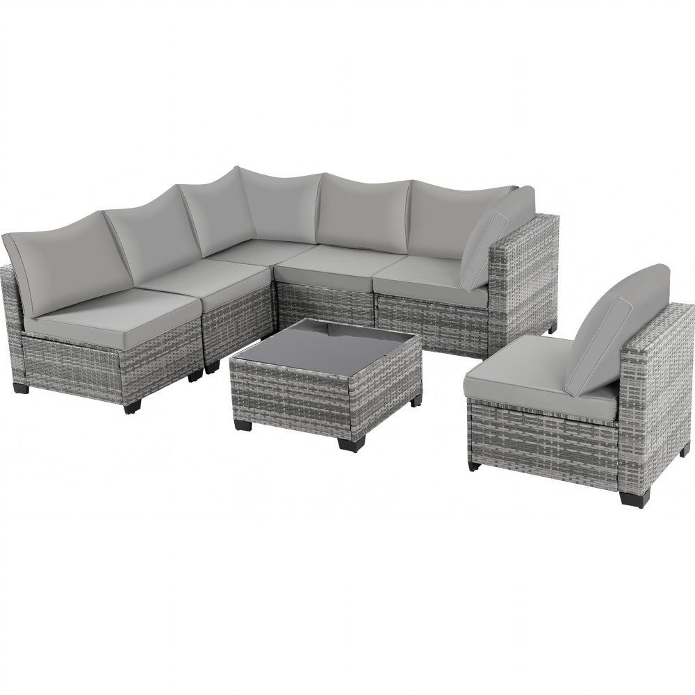 Ainfox  7PCS Patio Sofa Set For Indoor And Outdoor