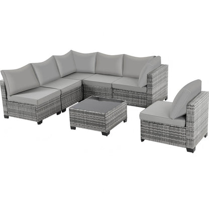Ainfox  7PCS Patio Sofa Set For Indoor And Outdoor
