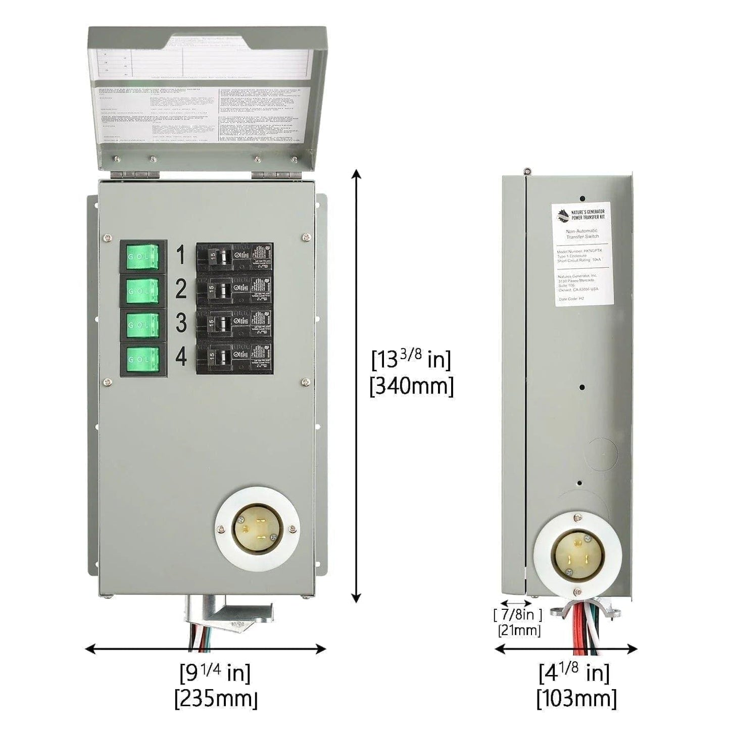 Refurbished - Nature's Generator 120V 15A 4-Circuit Manual Transfer Switch