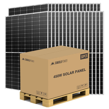 SunGoldPower 450W MONO PERC SOLAR PANEL FULL PALLET (32 PANELS) UL 61730 CEC Listed