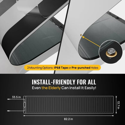 BougeRV Yuma 100W CIGS Thin-film Flexible Solar Panel with Tape (Long Version)