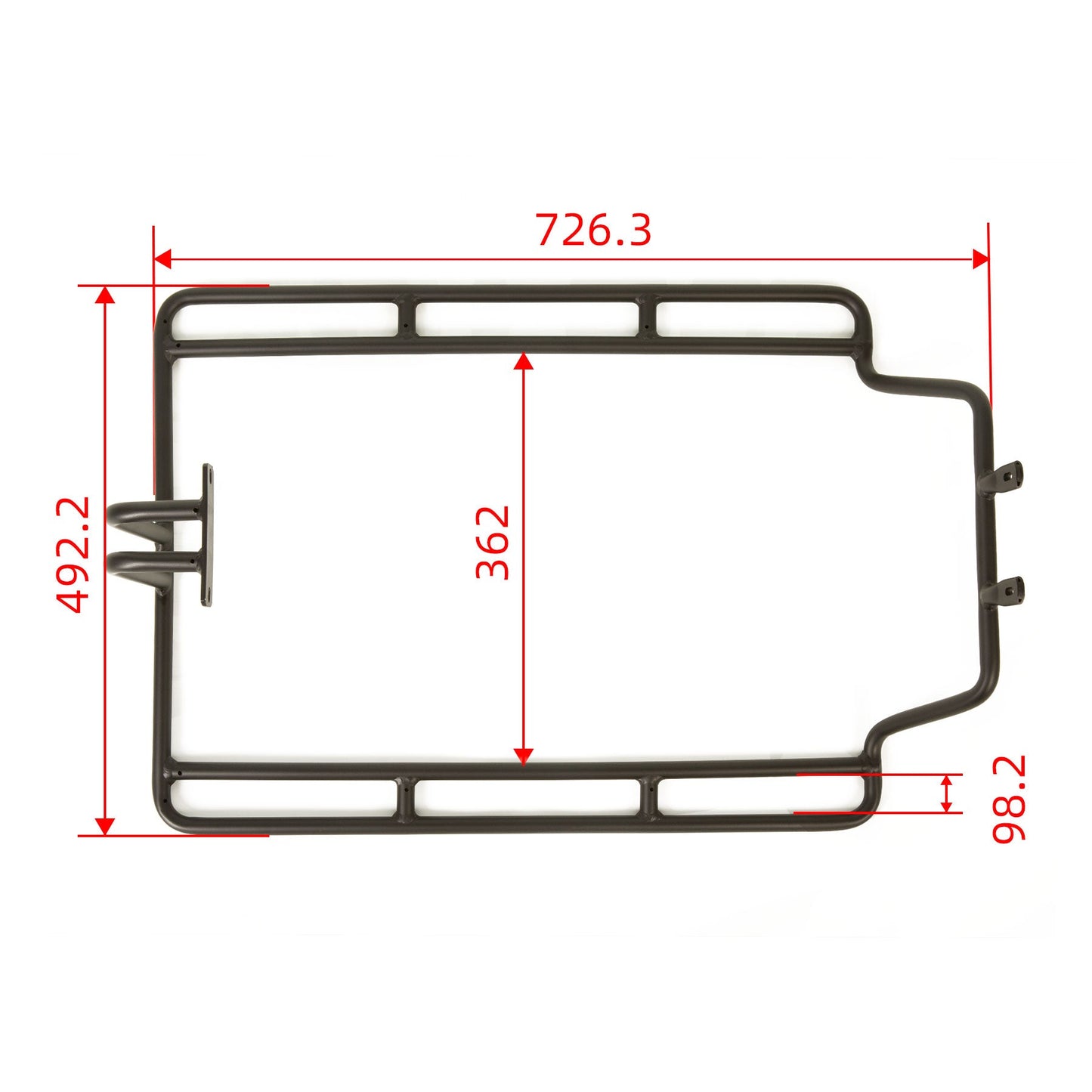EUNORAU Handrail / Monkey Bar Black for Cargo Ebikes