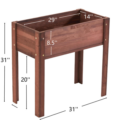 PolyTEAK Elevated Wooden Planter Box for Outdoor Flowers, Vegetables, & Herbs