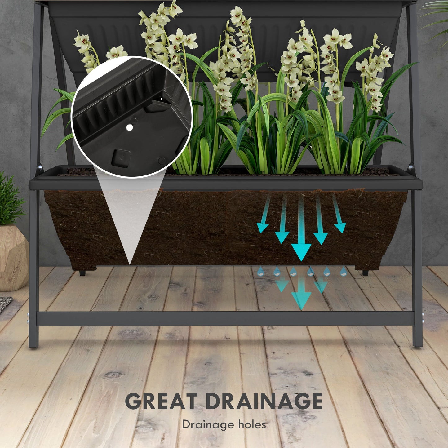 PolyTEAK 4-Tier Vertical Garden Planter Ideal for Small Patios, Balconies and Decks - Grow More Vegetables, Flowers & Herbs