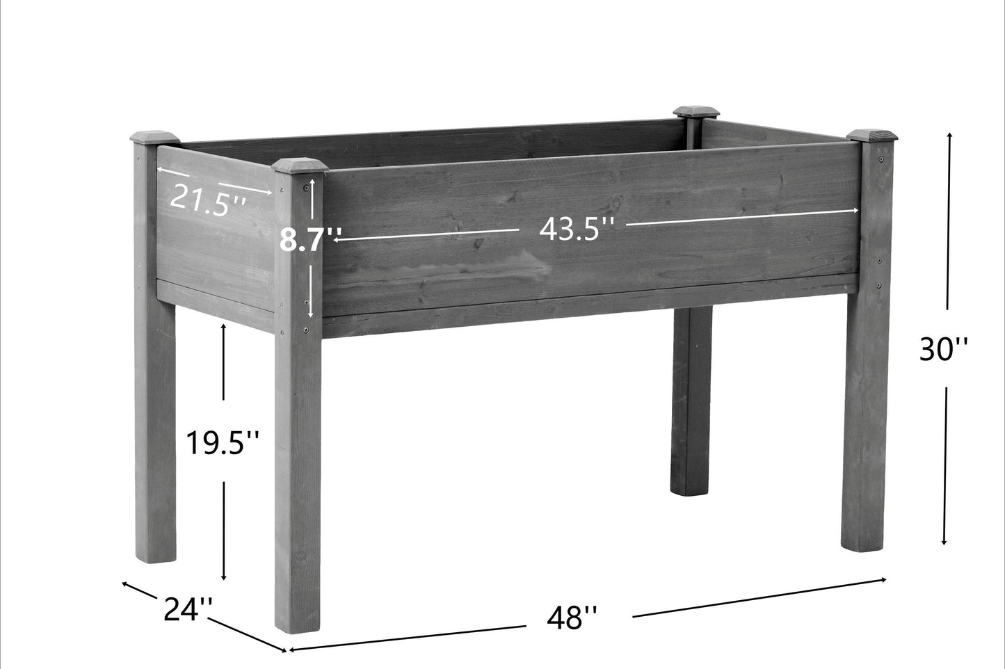 PolyTEAK Durable Raised Wooden Garden Bed with Legs for Fruits, Fruits, Vegetables, & Herbs